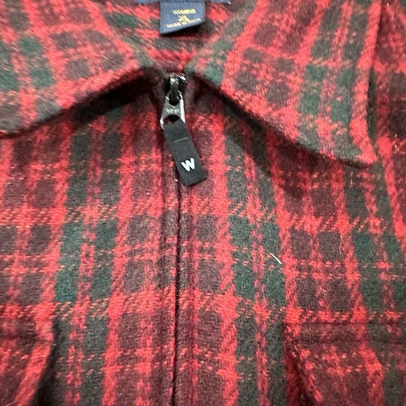 Vintage Woolrich Womens Red Plaid Full Zip Jacket Wool Blend Size XL - Picture 5 of 9